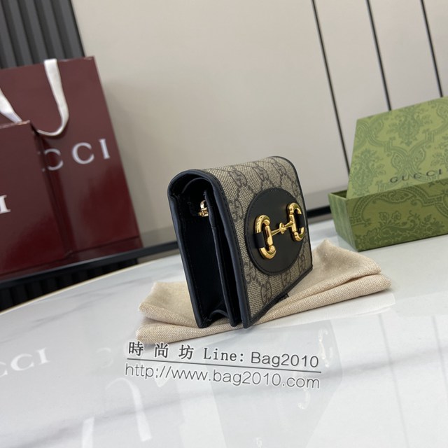 Gucci專櫃古馳最新款Horsebit 1955系列卡包零錢包卡夾 jh2191型號：621887